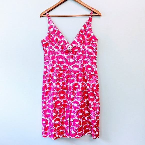 Milly Pink White Daisy Floral Midi Dress - Picture 2 of 10